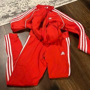Adidas women’s red tracksuit ML